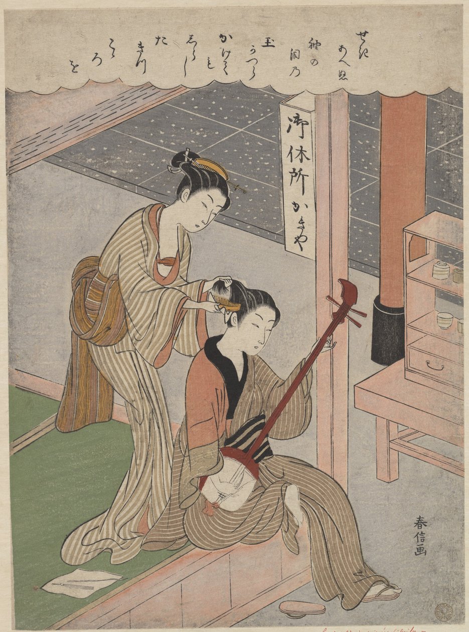 Si pettina i capelli da Suzuki Harunobu