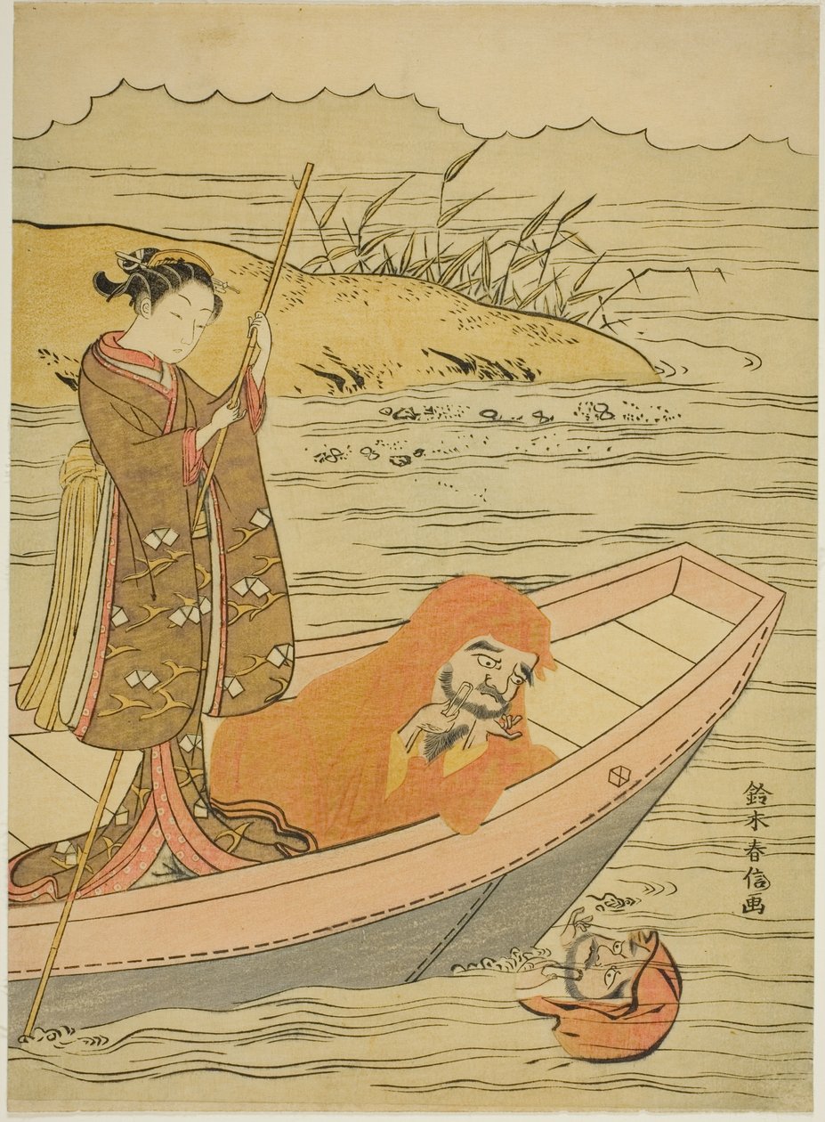 Daruma che Guarda il suo Riflesso da Suzuki Harunobu
