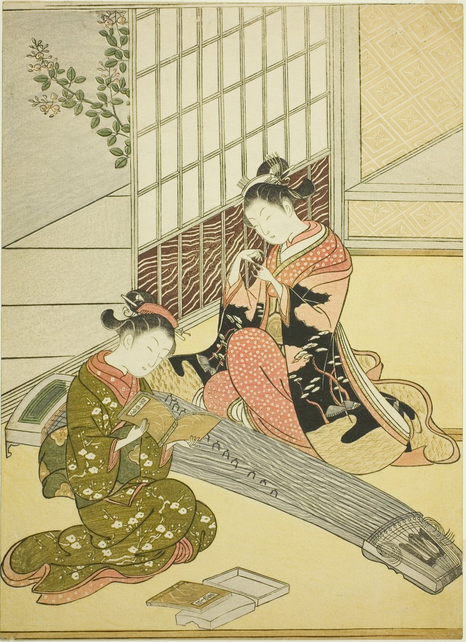 Oche discendenti dei ponti di Koto (Kotoji no rakugan), dalla serie "Otto vedute del salotto (Zashiki hakkei)" da Suzuki Harunobu