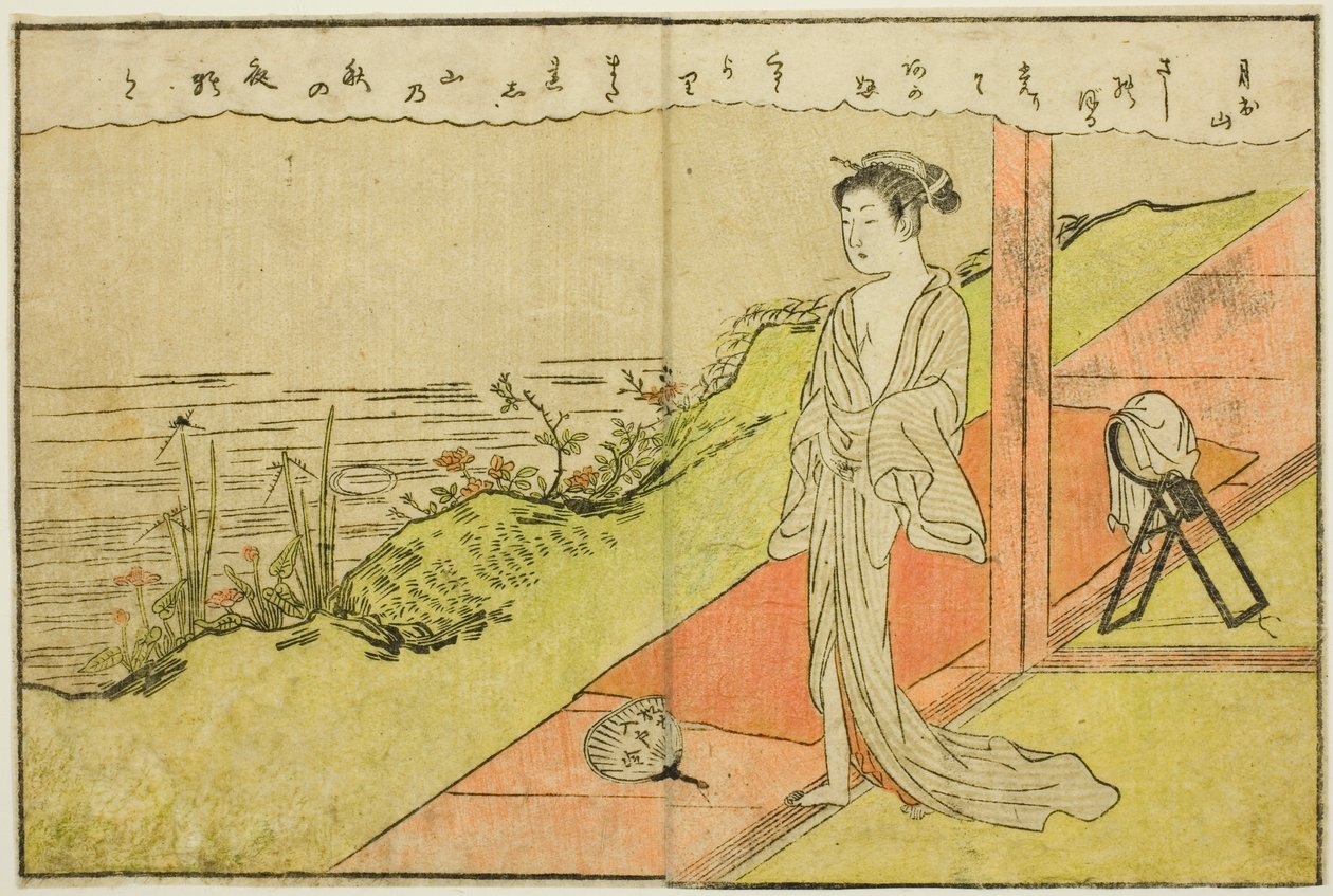 Illustrazione a Doppia Pagina dal Vol. 1 di "Libro Illustrato dei Broccati di Primavera (Ehon haru no nishiki)" da Suzuki Harunobu