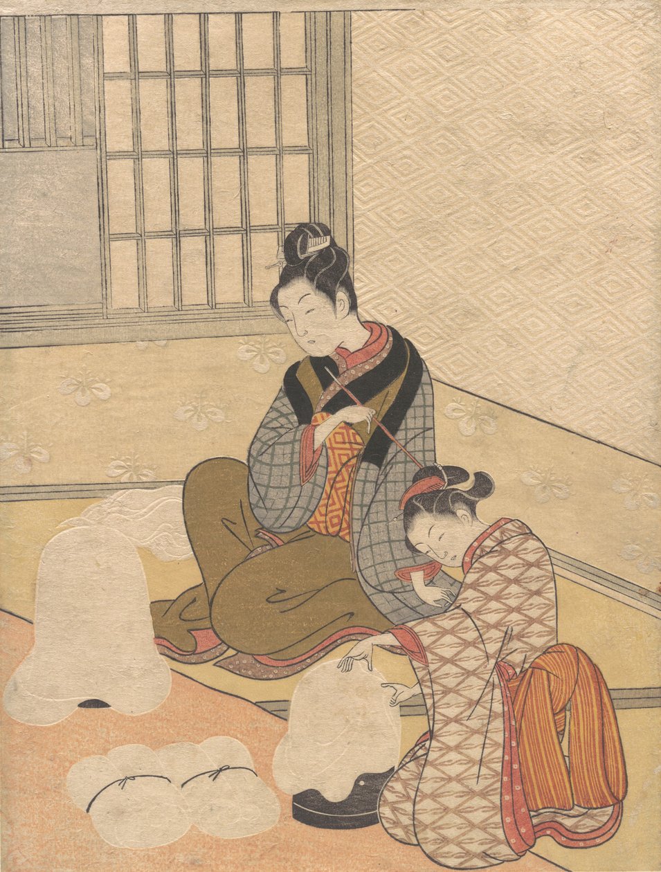 Neve serale sul Nurioke, dalla serie Otto vedute del salotto da Suzuki Harunobu