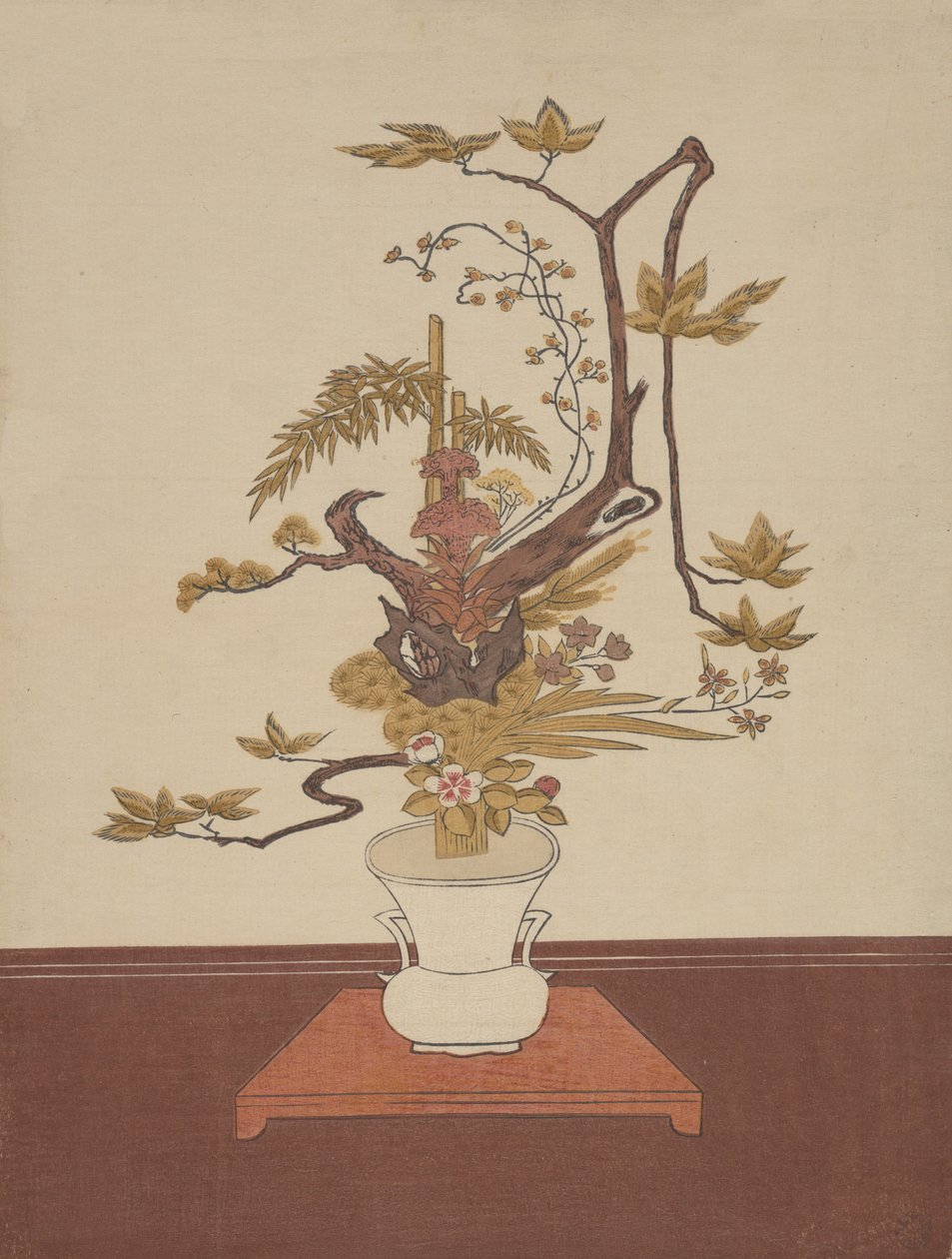 Ike Bana Composizione Floreale nello Stile Ike-no-bo, probabilmente 1765 da Suzuki Harunobu