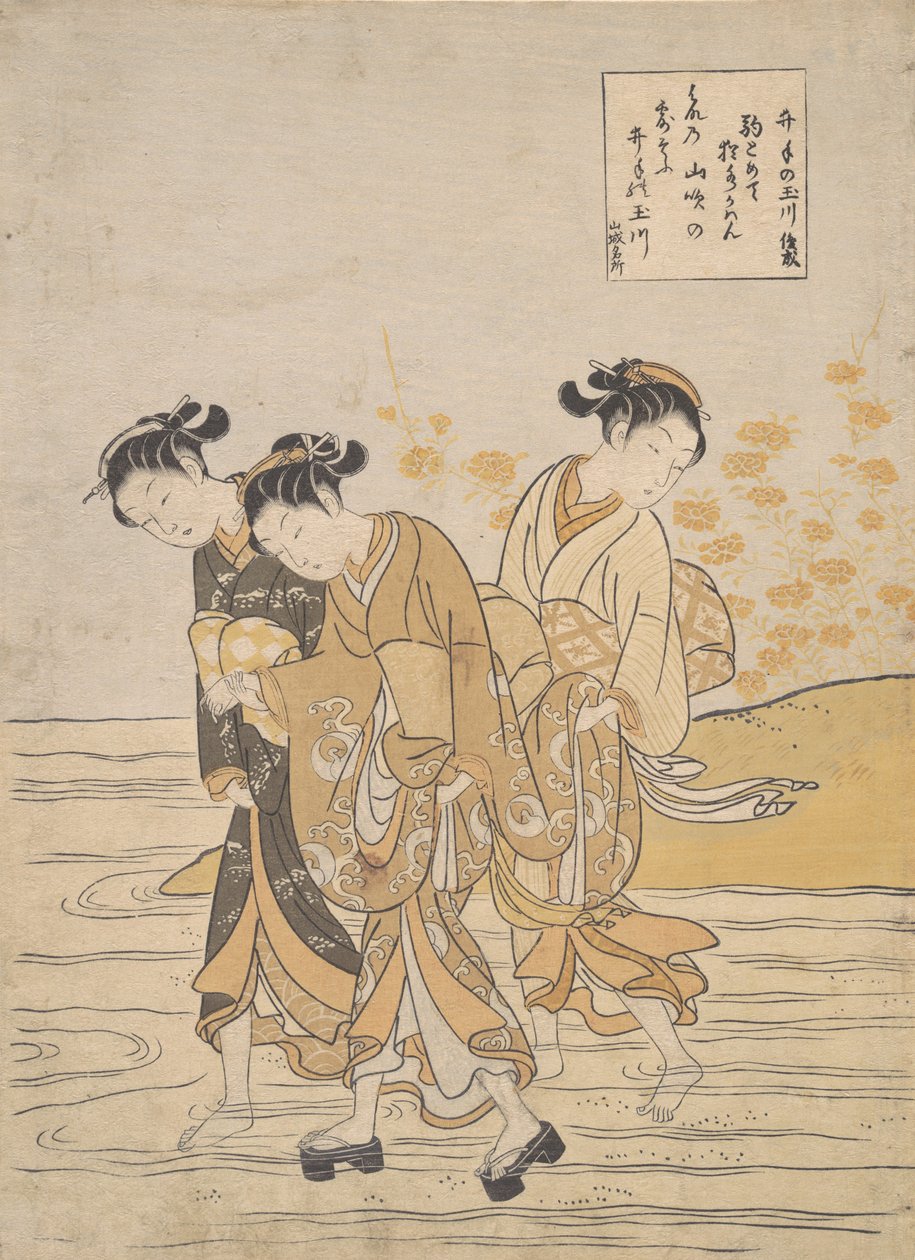 Fiume Gioiello a Ide Ide no Tamagawa, ca. 1768 da Suzuki Harunobu