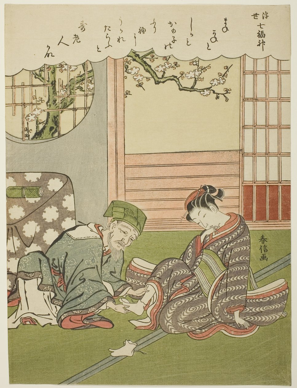 Jurojin, dalla serie "I sette dei della buona fortuna nel mondo fluttuante (Ukiyo Shichi Fukujin)", c.1769 da Suzuki Harunobu
