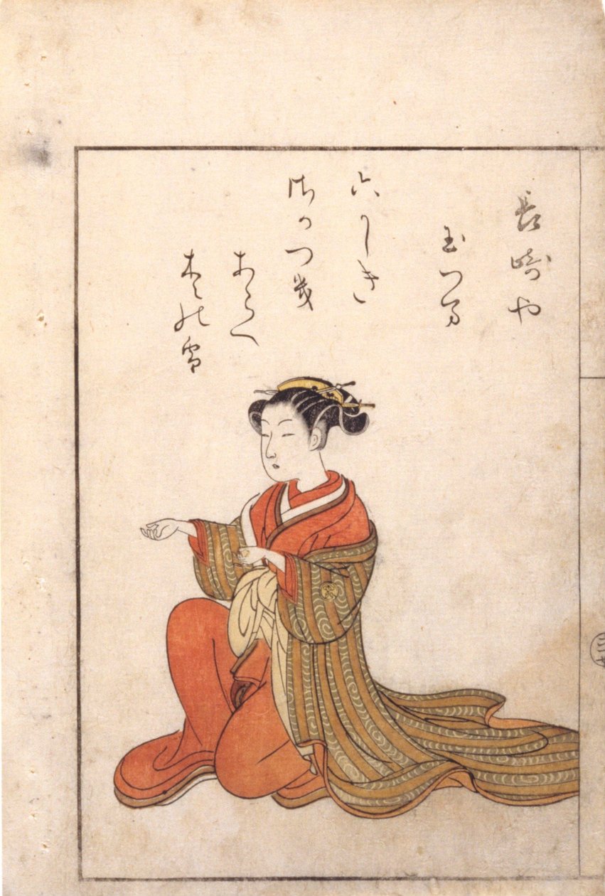 Donna inginocchiata da Suzuki Harunobu