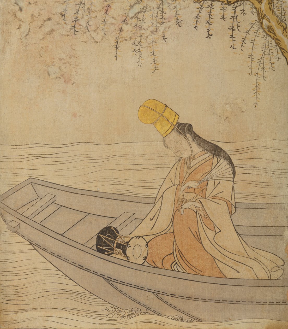 Una donna in barca da Suzuki Harunobu