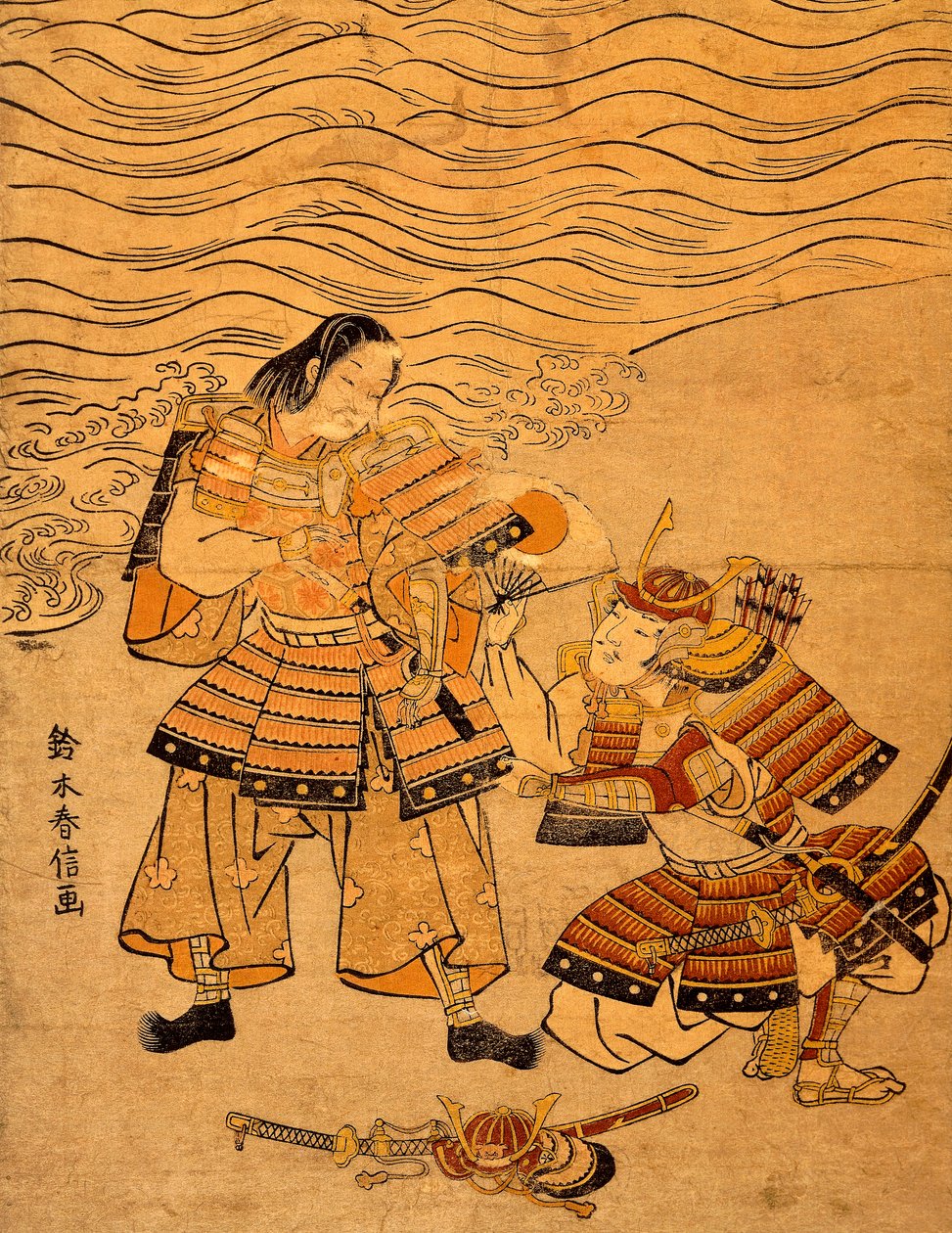 Kumagai Naozane e Taira no Atsumori, episodio della guerra tra Taira e Minamoto da Suzuki Harunobu
