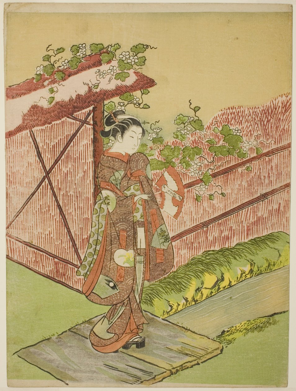 Incontro con il suo amante (parodia del capitolo Yugao del "Racconto di Genji") da Suzuki Harunobu