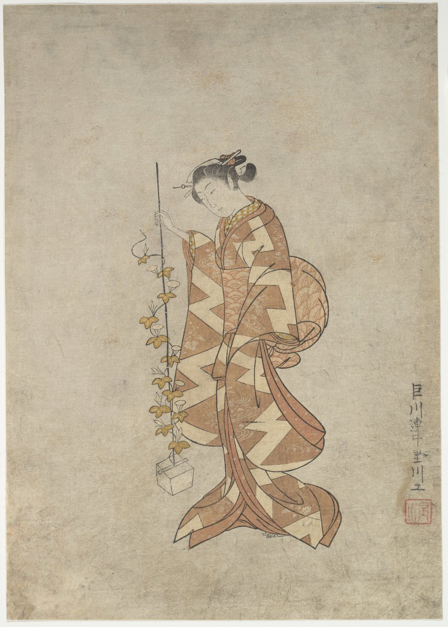 Rappresentazione moderna della poetessa Kaga no Chiyo da Suzuki Harunobu