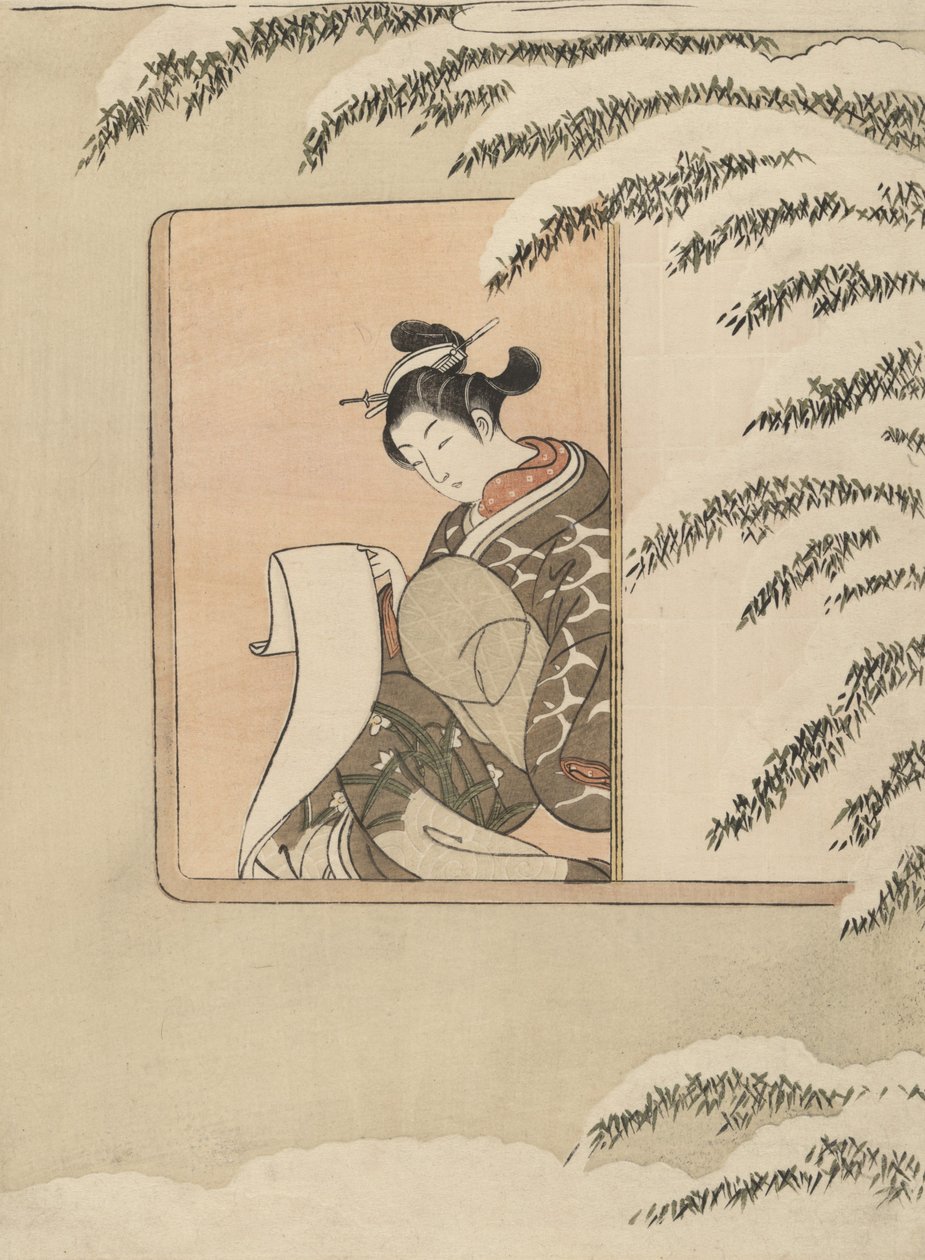 Parodia di Sun Kang, nota anche come Neve alla finestra da Suzuki Harunobu