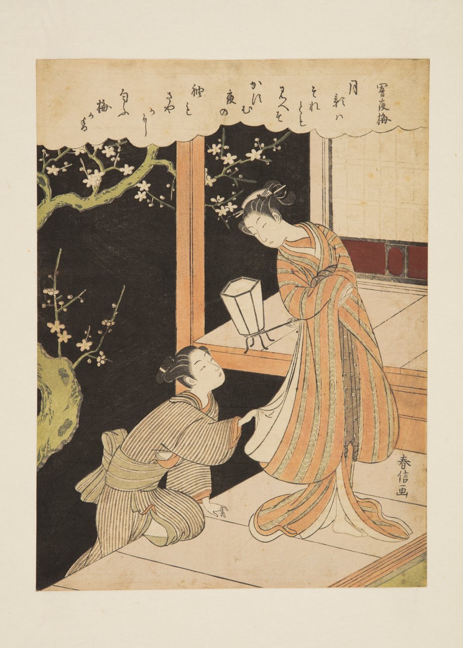 Fiori di prugna in una notte buia (stampa xilografica a colori) da Suzuki Harunobu