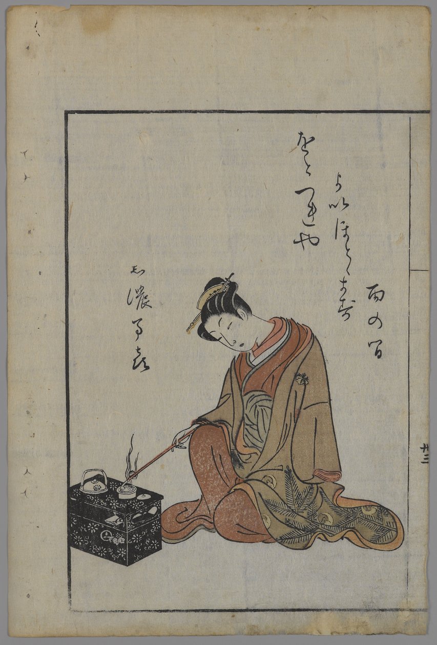 Bellezza seduta, periodo Edo da Suzuki Harunobu