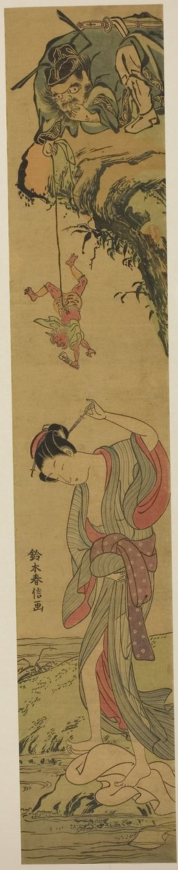 Shoki innamorato, 1768 circa (stampa woodblock a colori, hashira-e) da Suzuki Harunobu
