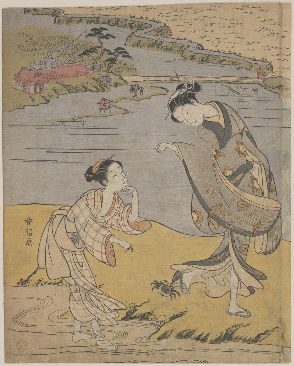Il granchio aggrappato da Suzuki Harunobu