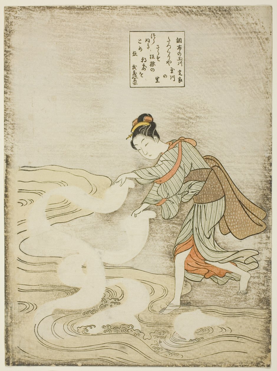 Il fiume gioiello a Chofu (Chofu no Tamagawa), da una serie senza titolo di Sei fiumi gioiello da Suzuki Harunobu