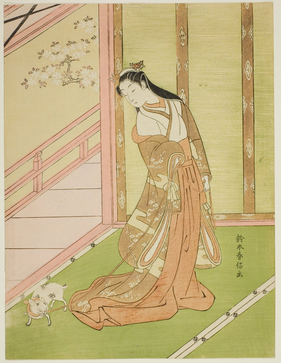 La Terza Principessa e il Suo Gatto Domestico da Suzuki Harunobu