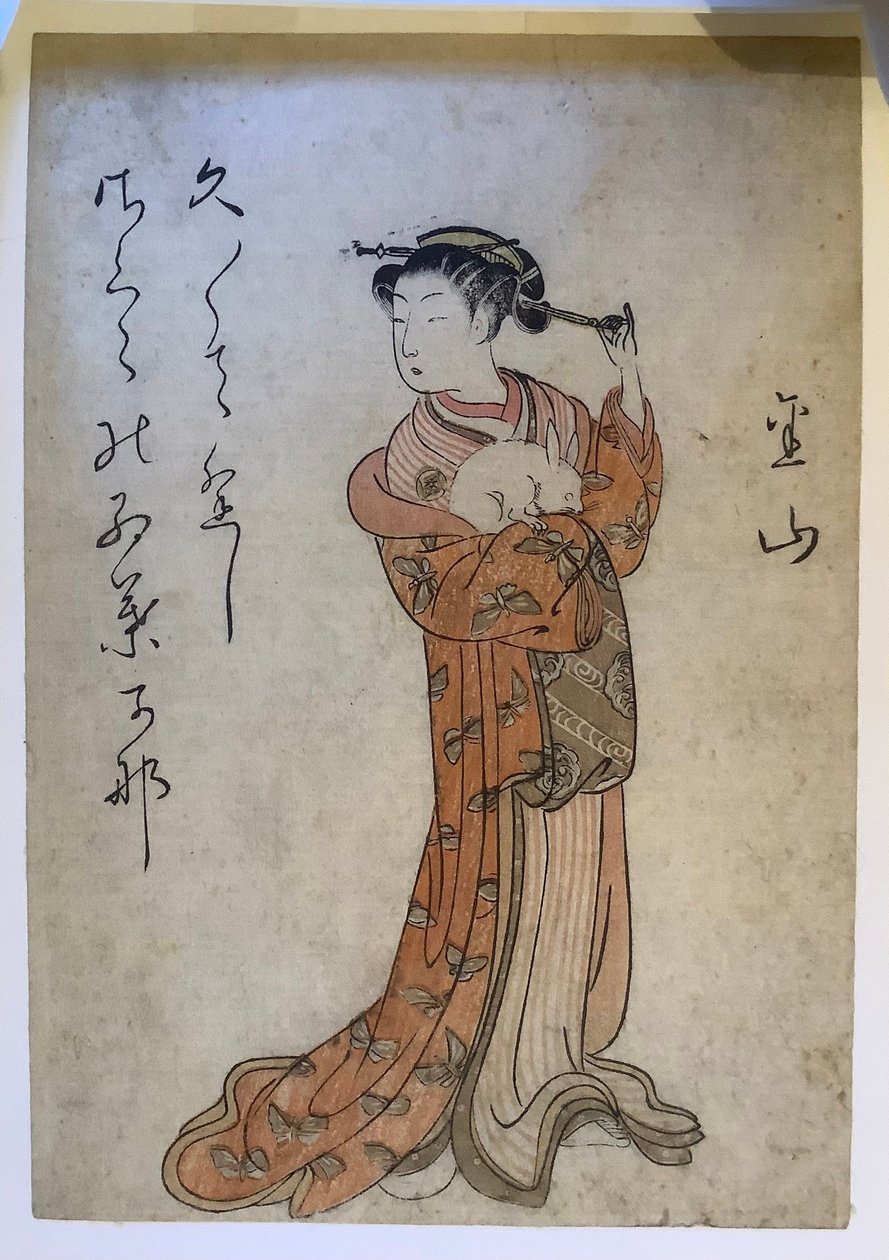 Donna e coniglio, dalla serie Bellezze dei quartieri di Yoshiwara da Suzuki Harunobu