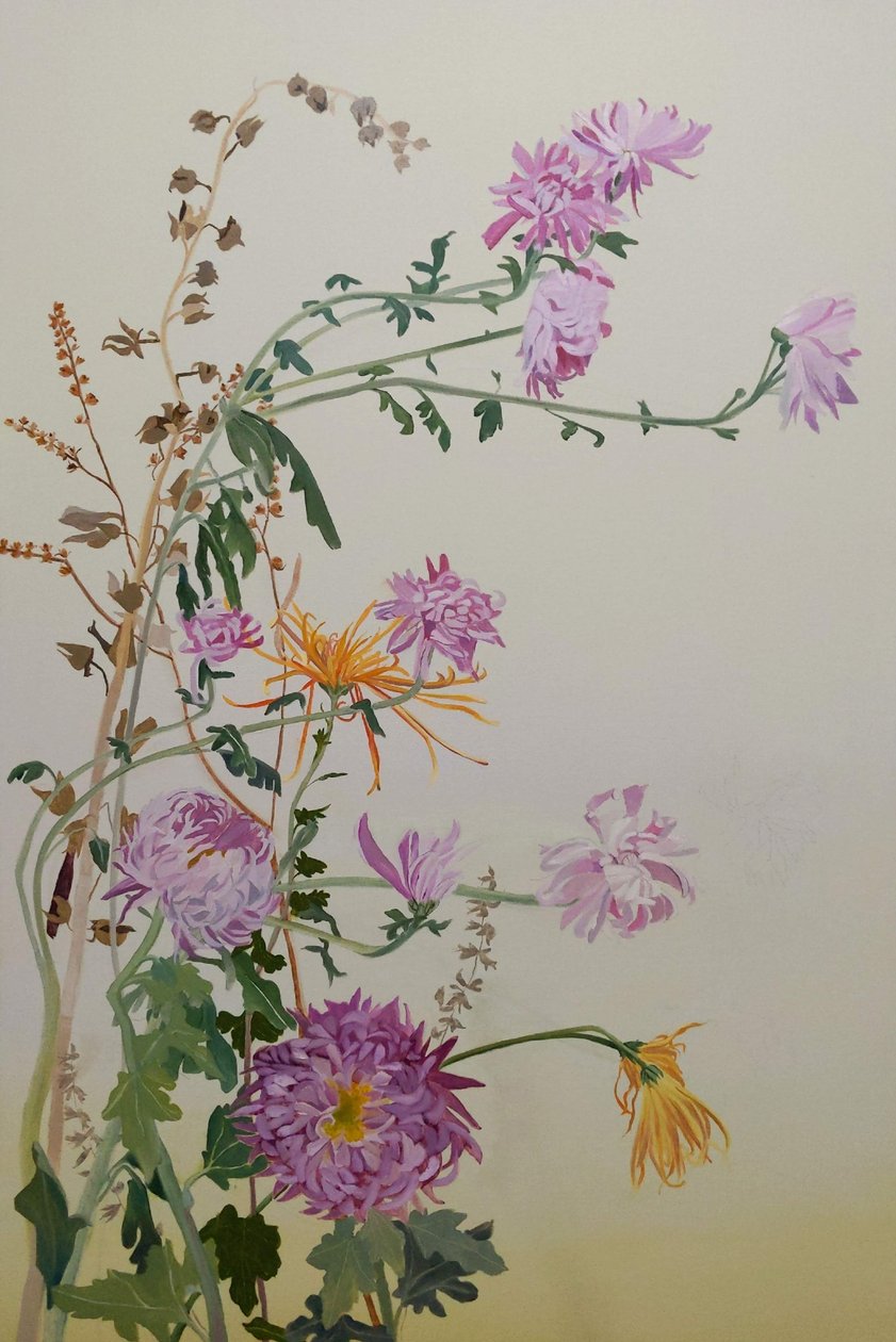 Crisantemi, 2022 (olio su lino) da Suzy Fasht