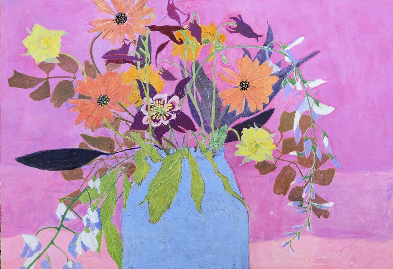 Fiori di maggio con aquilegia, 2023 (tempera all