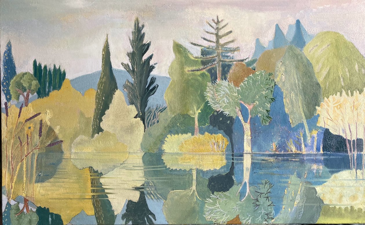 Il lago silenzioso, 2024 (olio su tela) da Suzy Fasht
