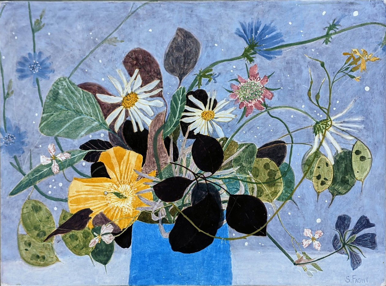Fiori selvatici con cicoria, 2022 (tempera all