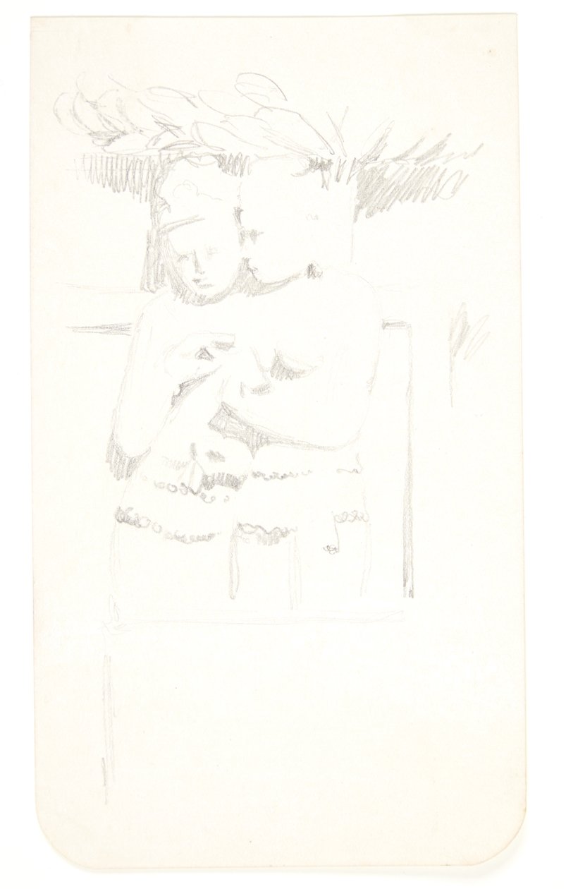 Gruppo con due figure. Foglio di studio dopo rilievi a Borobudur, Giava da Svend Rathsack