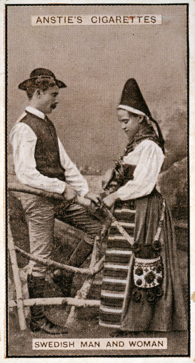 Uomo e donna svedesi, da una fotografia di fine XIX secolo da Swedish Photographer
