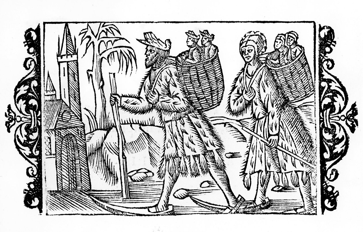 Due finlandesi sugli sci - in De Gentibus Septrionalibus di Arcivescovo Olaus Magnus, Svezia da Swedish School