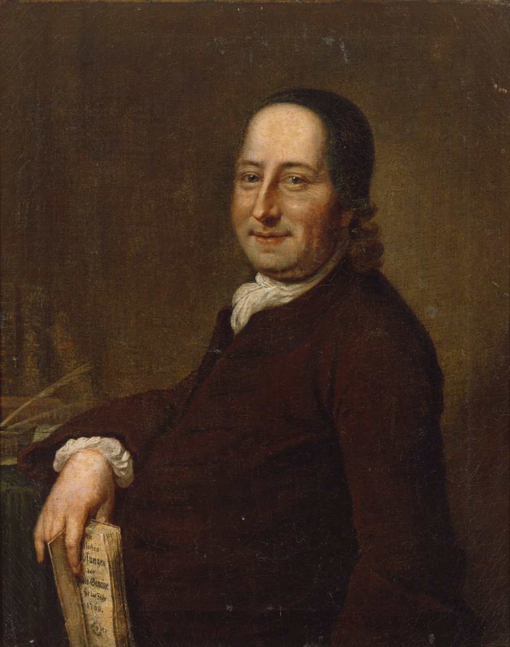 Nicholaus Ludwig Conte von Zinzendorf con i Daily Watchwords, 1761 da Swiss School