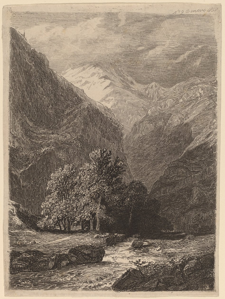 Paesaggio Montuoso da Swiss 19th Century