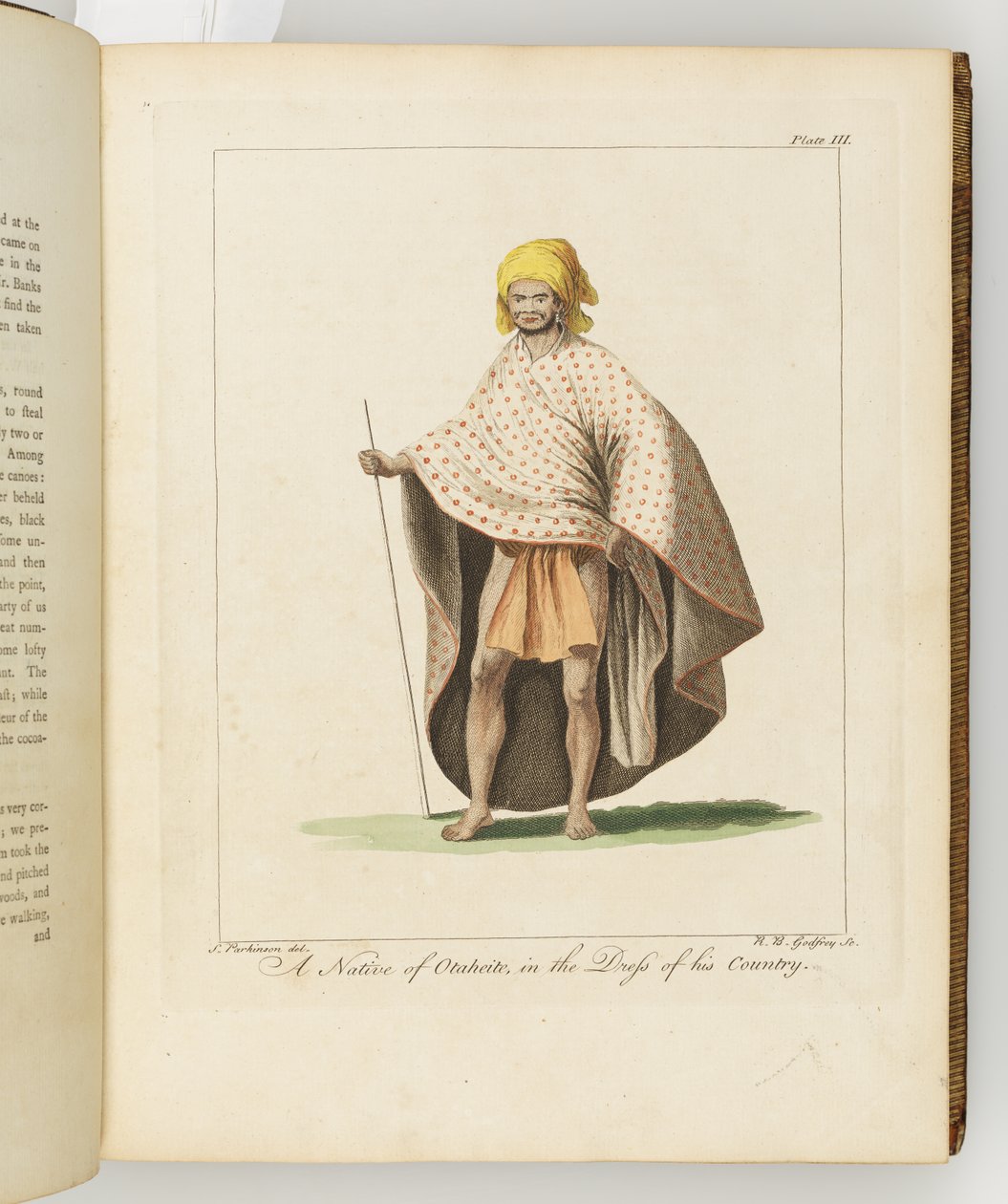 Un nativo di Otaheite, illustrazione da Un diario di un viaggio nei mari del sud: sulla nave di Sua Maestà, l