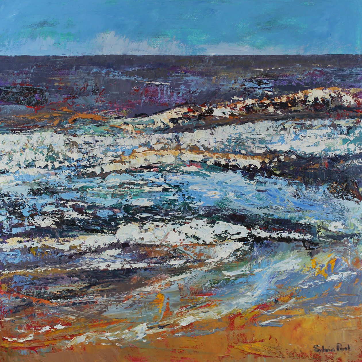 Frothy Shore, 2021 (olio su tela) da Sylvia Paul