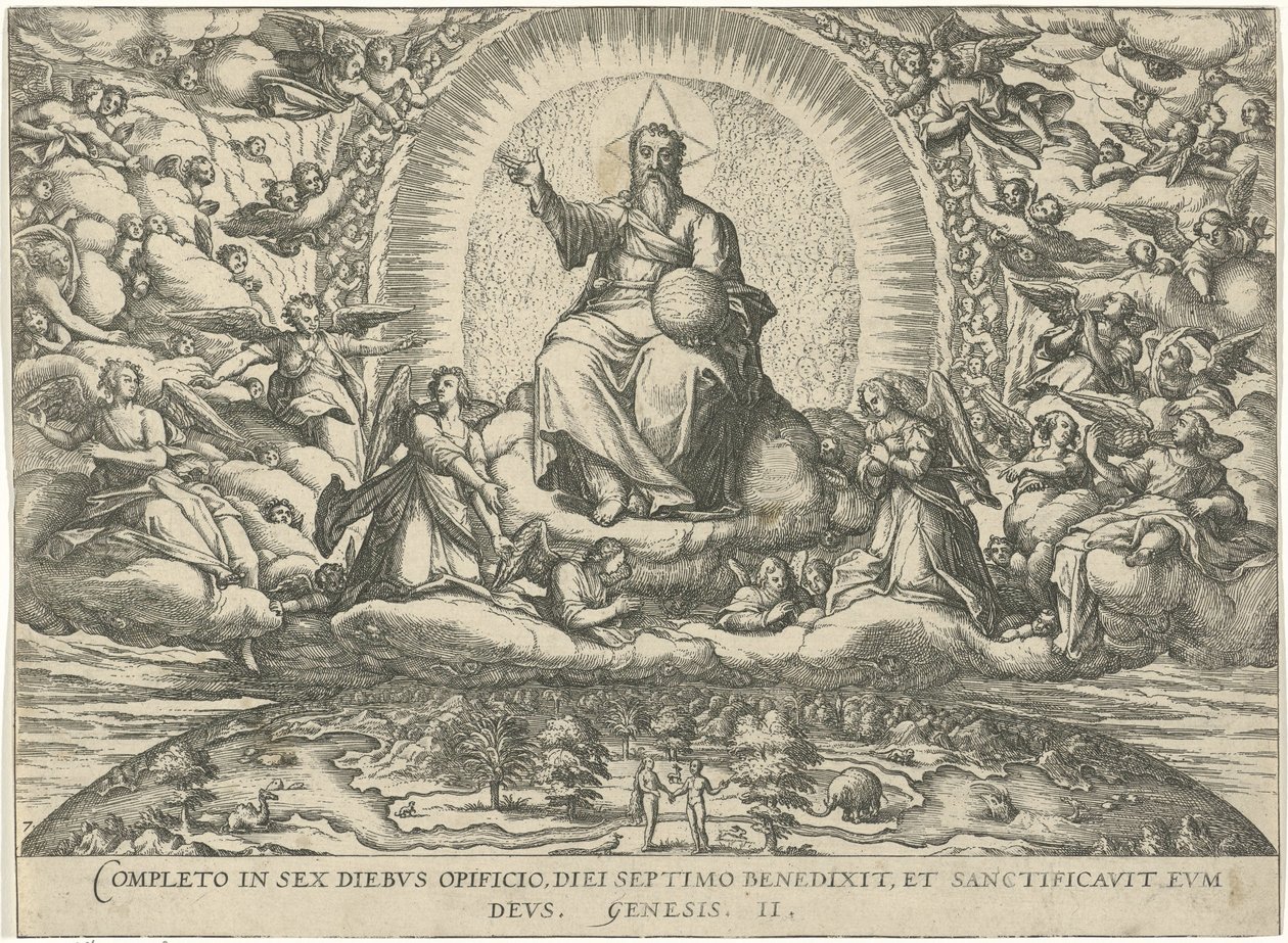 Dio riposa il settimo giorno da Symon Novelanus (attributed to)