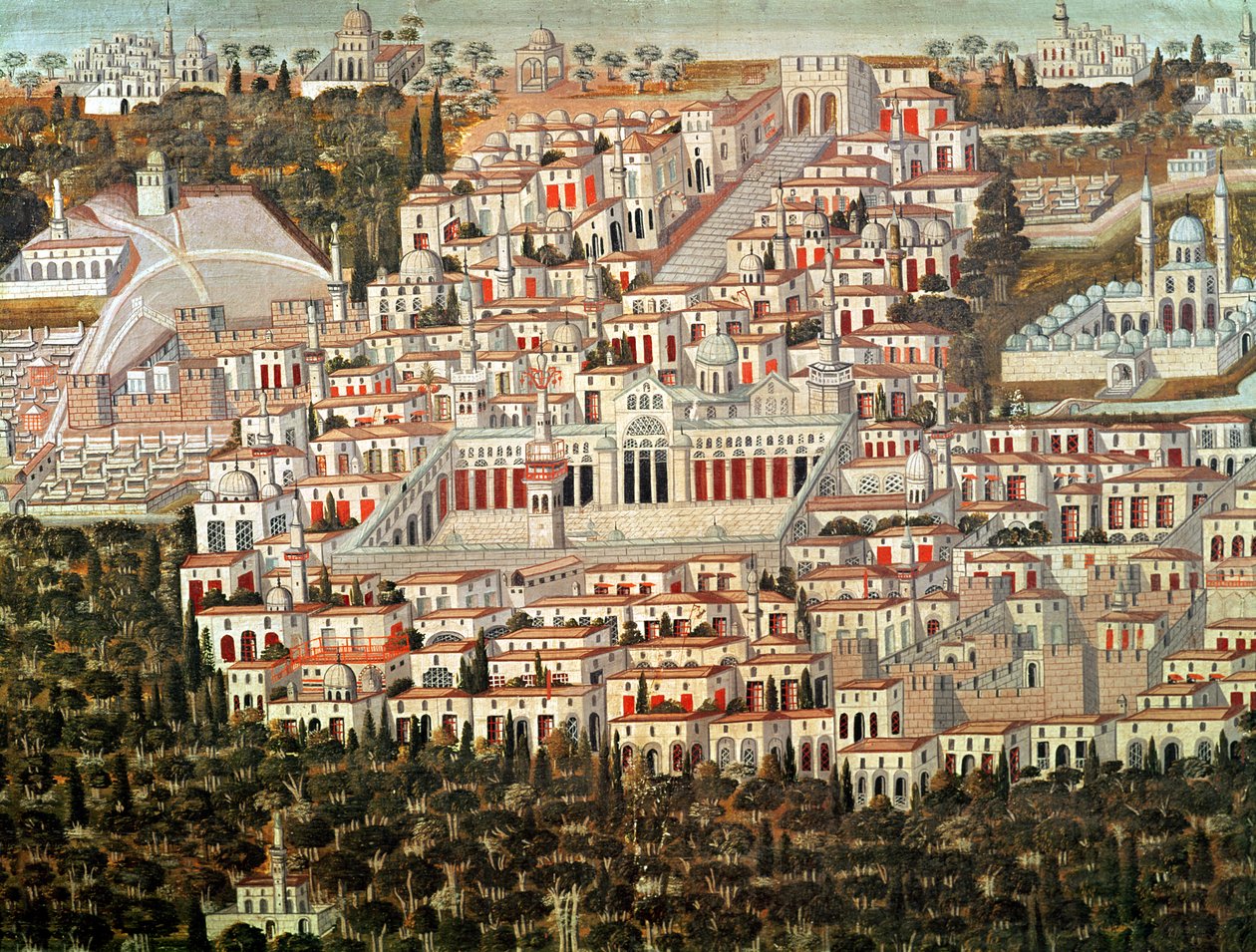 Veduta della città di Damasco da Syrian School