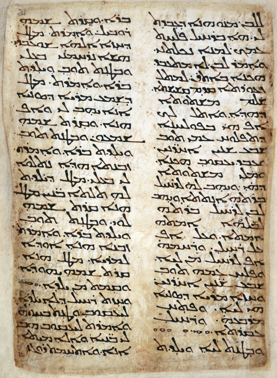 Pagina di testo dal Pentateuco. (Genesi, Esodo, Numeri, Deuteronomio), 464 da Syrian Syrian
