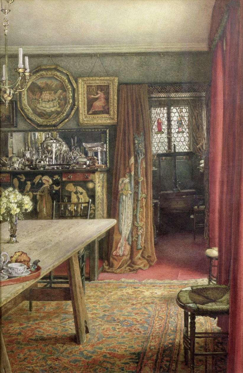 Vista interna di The Grange, North End Road, Fulham, casa di Edward Burne-Jones da T. M. Rook