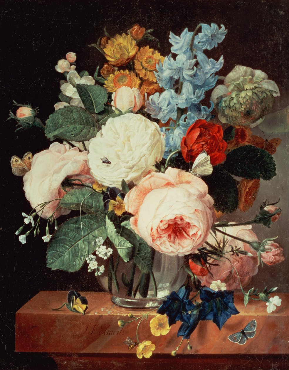 Vaso di fiori su una mensola di marmo da T.F. Ehaerts