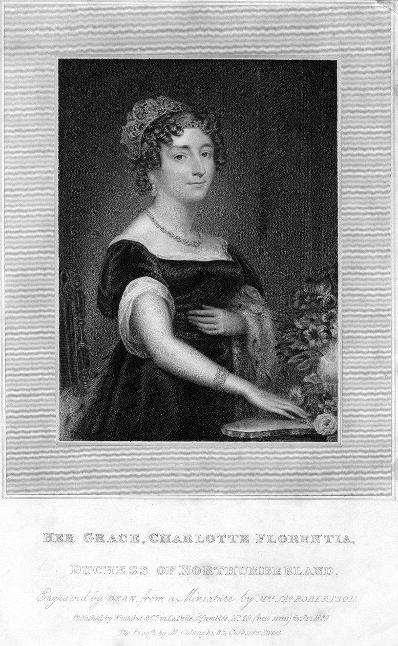 Sua Grazia Charlotte Florentia, Duchessa di Northumberland, 1829 da T. A. Dean