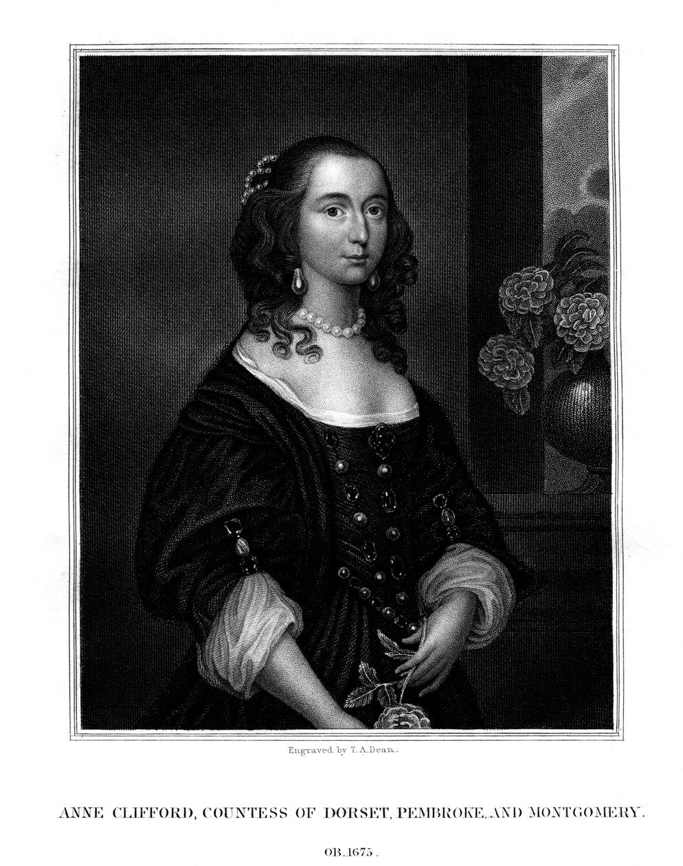 Lady Anne Clifford, Contessa di Dorset, Pembroke e Montgomery, 1825 da T. A. Dean