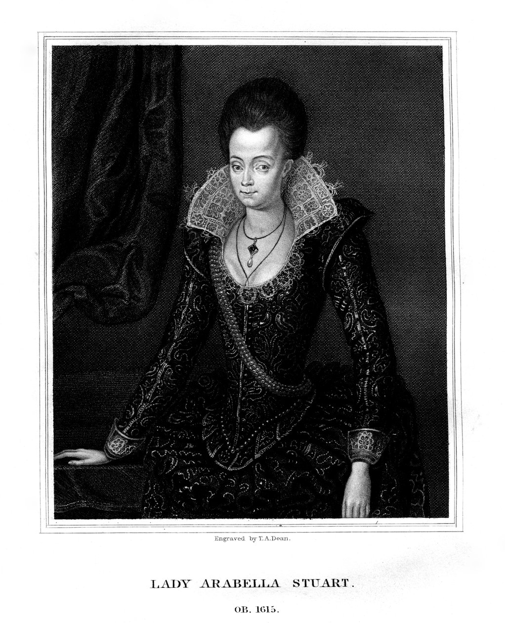 Lady Arabella Stuart, Duchessa di Somerset, 1826 da T. A. Dean