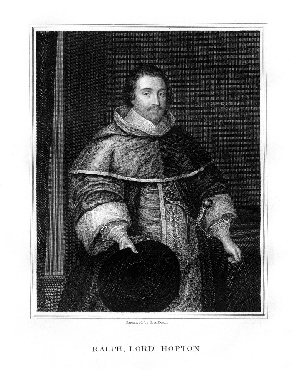 Sir Ralph, Lord Hopton, soldato inglese, 1827 da T. A. Dean