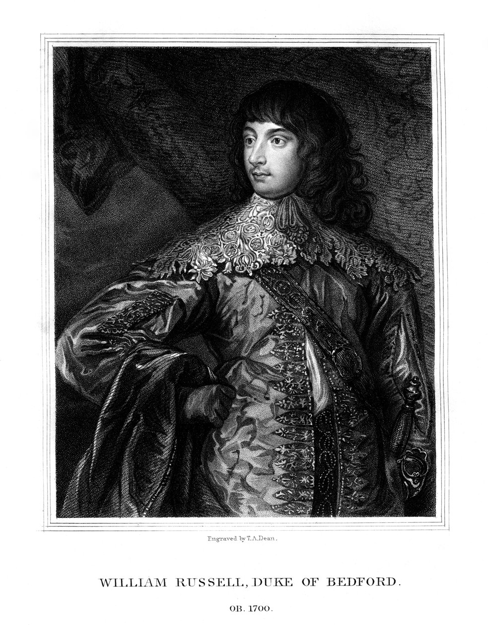 William Russell, 1° duca di Bedford, soldato britannico, 1825 da T. A. Dean