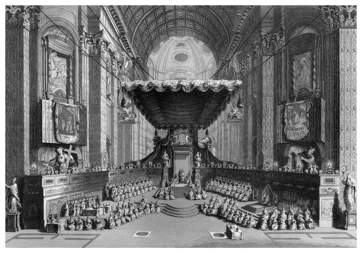 Canonizzazione dei santi nella chiesa di San Pietro, Roma da T. Brown