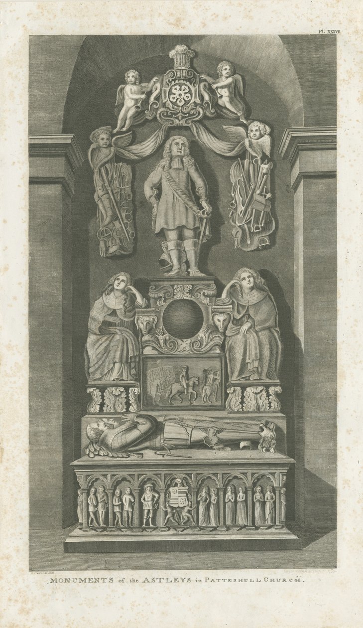 Interno della Chiesa di Patshull - Tombe di Astley da T Carter