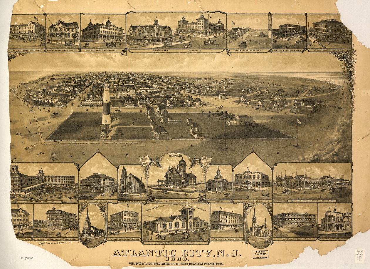 Atlantic City, N.J. 1880. LOC 75694710 da T. J. Shepherd Landis