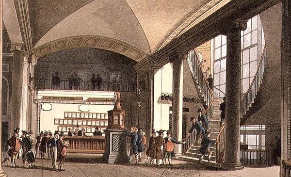 La Sala del Mercato delle Aste da T. and Pugin A.C. Rowlandson