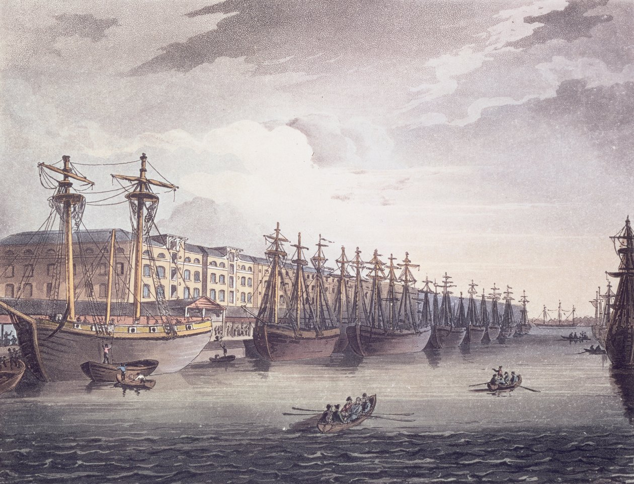 Docks delle Indie Occidentali da T. and Pugin A.C. Rowlandson