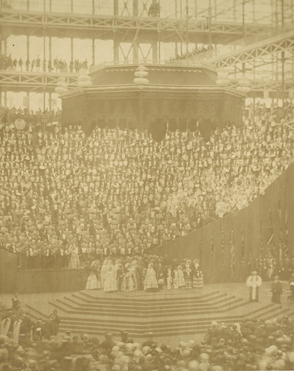 La Regina Vittoria presiede alla riapertura del Crystal Palace ricostruito a Sydenham da T. R. Williams