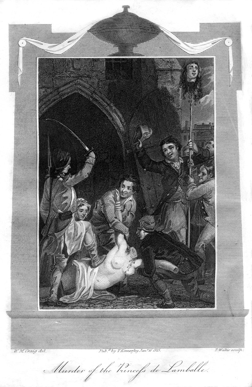 Omicidio della Principessa de Lamballe, 1816 da T. Wallis