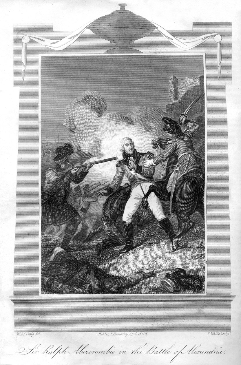 Sir Ralph Abercrombie 1734-1801 nella Battaglia di Alessandria, 1816 da T. Wallis